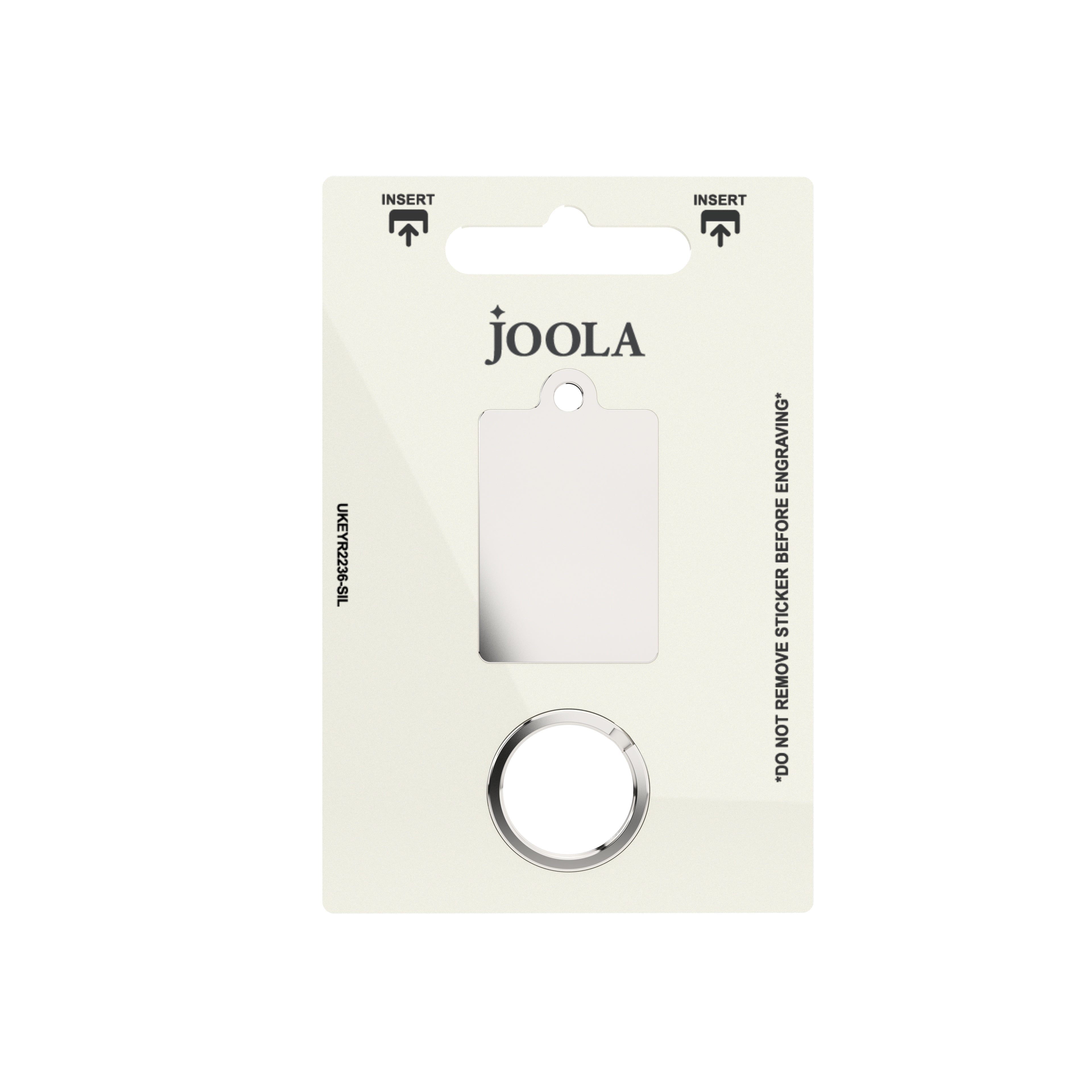 Rectangle Keyring - Silver (10pcs)